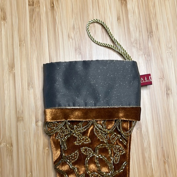 Luxury Aldik velvet & silk beaded Christmas Stocking 15” - Picture 4 of 9